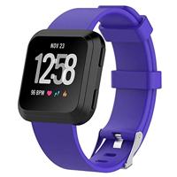 By Qubix - Compatible met Fitbit Versa 1/2 & Lite rubberen sport bandje - Paars - Compatible fitbit bandje