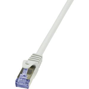 LogiLink CQ3052S RJ45 Netwerkkabel, patchkabel CAT 6A S/FTP 2.00 m Grijs Vlambestendig, Snagless 1 stuk(s)