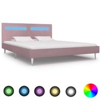 Bedframe met LED stof roze 180x200 cm