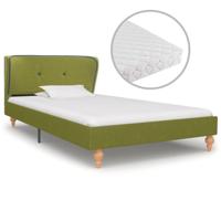 vidaXL Bed met matras stof groen 90x200 cm