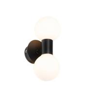 QAZQA Moderne wandlamp zwart IP44 2-lichts - Cederic - thumbnail