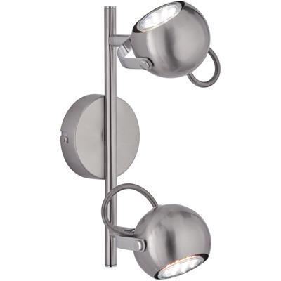 LED Plafondspot - Trion Bosty - GU10 Fitting - 2-lichts - Rond - Mat Nikkel - Aluminium