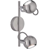 LED Plafondspot - Trion Bosty - GU10 Fitting - 2-lichts - Rond - Mat Nikkel - Aluminium