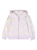 Monnalisa hoodie zippé à fleurs - Violet