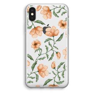 Peachy flowers: iPhone XS Transparant Hoesje