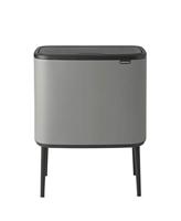 Brabantia Bo Touch Bin Prullenbak, Recycling, Mineral Concrete Grey, 2 binnenemmers (11 + 23L)