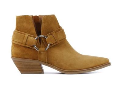 VIA VAI Dames Enkellaarsjes in Suede (Cognac)