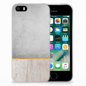 Apple iPhone SE | 5S Bumper Hoesje Wood Concrete