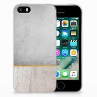 Apple iPhone SE | 5S Bumper Hoesje Wood Concrete - thumbnail