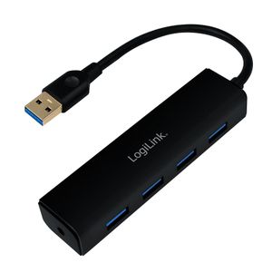 LogiLink UA0295 interface hub USB 3.2 Gen 1 (3.1 Gen 1) Type-A 5000 Mbit/s Zwart