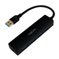 LogiLink UA0295 interface hub USB 3.2 Gen 1 (3.1 Gen 1) Type-A 5000 Mbit/s Zwart - thumbnail