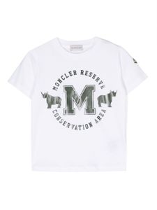 Moncler Enfant t-shirt en coton à imprimé graphique - Blanc