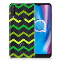 Alcatel 1S (2020) TPU bumper Zigzag Groen - thumbnail