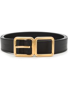 Saint Laurent ceinture en cuir à double boucles - Noir