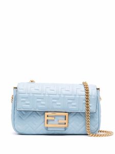 FENDI mini sac porté épaule Baguette à anses en chaîne - Bleu