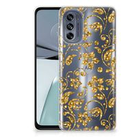 Motorola Moto G62 5G TPU Case Gouden Bloemen