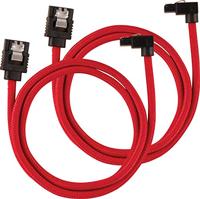 Corsair Premium SATA3-kabel, schuin/recht (6 Gbps, 60 cm, 90 graden), met ommanteling, rood