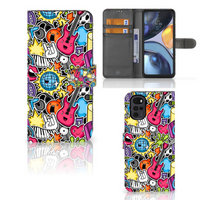 Motorola Moto G22 Wallet Case met Pasjes Punk Rock