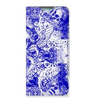 Mobiel BookCase Samsung Galaxy A53 Angel Skull Blauw