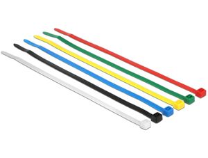 DeLOCK 18626 kabelbinder Nylon Zwart, Blauw, Groen, Rood, Transparant, Geel 200 stuk(s)