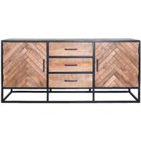 Home67 - Dressoir Rune Visgraat - Bruin Mangohout - 170 cm - thumbnail