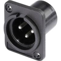 Hicon HI-X3DM-P XLR-connector, flensstekker, contacten recht aantal polen (num): 3 zwart 1 st.