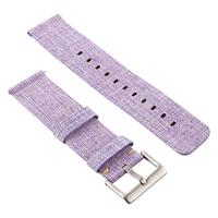 By Qubix - Canvas nylon bandje Compatible met Fitbit Versa 1/2 & Lite - Paars - Compatible fitbit bandje