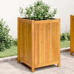 Plantenbak met voering 50x50x75 cm massief acaciahout