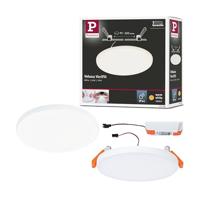 Paulmann 92388 LED-paneel inbouwlamp Veluna VariFit IP44 125 mm rond incl. 1x8,5 watt plafondlamp satijn kunststof 3000 K