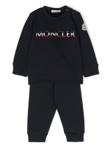 Moncler Enfant survêtement à logo imprimé - Bleu