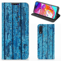 Samsung Galaxy A70 Book Wallet Case Wood Blue