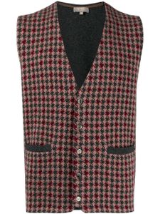 N.Peal gilet en tweed à motif pied-de-poule - Rouge