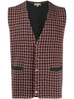 N.Peal gilet en tweed à motif pied-de-poule - Rouge