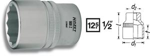 Hazet 900Z 900Z-28 Dop (zeskant) Dopsleutelinzetstuk 28 mm 1/2 (12.5 mm)