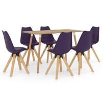 vidaXL 7-delige Eethoek lila