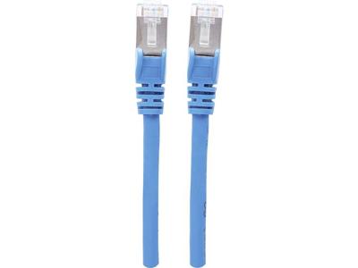 Intellinet 741149 RJ45 Netwerkkabel, patchkabel CAT 6A S/FTP 15.00 m Blauw Folie afscherming, Afscherming gevlochten, Afgeschermd, Halogeenvrij 1 stuk(s)
