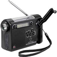 Renkforce RF-CR-200 Transistorradio VHF (FM), Middengolf, Korte golf Noodradio Oplaadbaar, Zonnepaneel, Handslinger, We