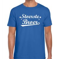 Stoerste broer cadeau t-shirt blauw heren - thumbnail