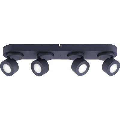 Led Plafondspot Wiz - Smart Led - Trion Sanca - 12w - Aanpasbare Kleur - 4-lichts - Rechthoek - Mat Zwart - Aluminium