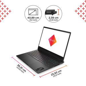 OMEN by HP 16-xf0970nd AMD Ryzen™ 9 7940HS Laptop 40,9 cm (16.1") Quad HD 32 GB DDR5-SDRAM 1 TB SSD NVIDIA GeForce RTX 4070 Wi-Fi 6E (802.11ax) Windows 11 Home Zwart