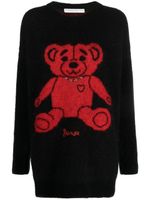 Alessandra Rich pull à motif ourson en intarsia - Noir