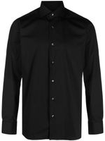 Barba chemise boutonnée à col italien - Noir