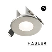 Inbouwspot Häsler Ferrara Incl. Fase Aansnijding Dimbaar 6,8 cm 4 Watt Helder Wit RVS Set 7x Hasler