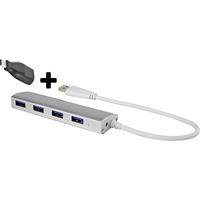 Renkforce USB 3.2 Gen 1-hub 4 poorten Met aluminium behuizing Aluminium
