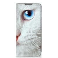 Motorola Moto G22 Hoesje maken Witte Kat