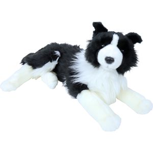 Honden speelgoed artikelen Border Collie knuffelbeest zwart/wit 53 cm