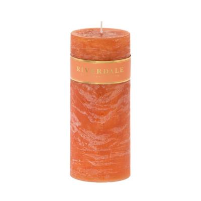 Rustieke Stompkaars burnt orange 10x20cm