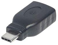 Manhattan 354646 USB 3.1 Type A vrouwelijk naar type C-stekker adapter (G1) zwart