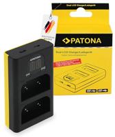 PATONA BLX-1 Dual LCD-batterijlader, USB-C- of micro-USB-voeding, compatibel met OM-systeem Olympus BLX-1 voor OM-1