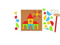 Goki Hamerspel, basis.: kurkbord 20 x 20 x 0,8 cm, hout, kurk, 118 stuks, per stuk